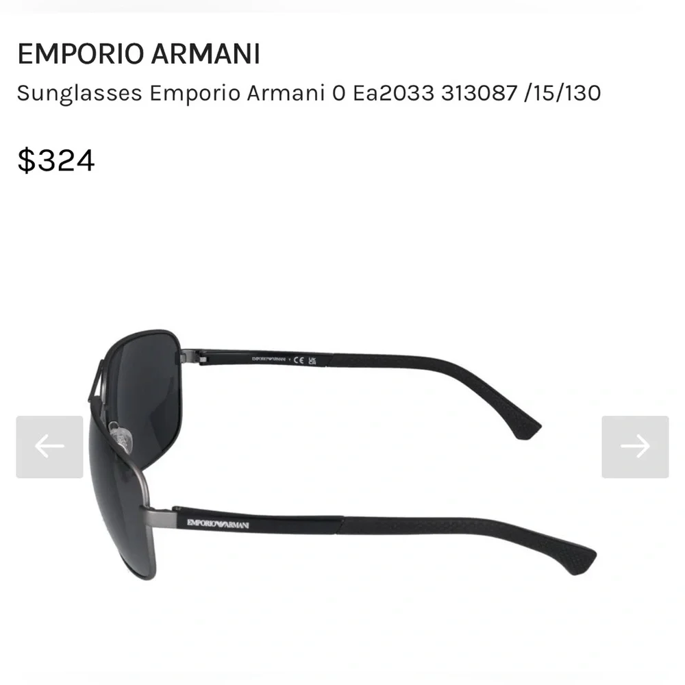 Emporio Armani Black&Silver Frame Sunglasses EA2033